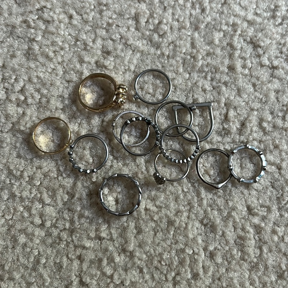 Mixed Metals 12 PEICE Ring set